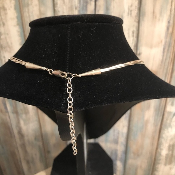 🌹 Silver necklace with stone droplets - Picture 5 of 6